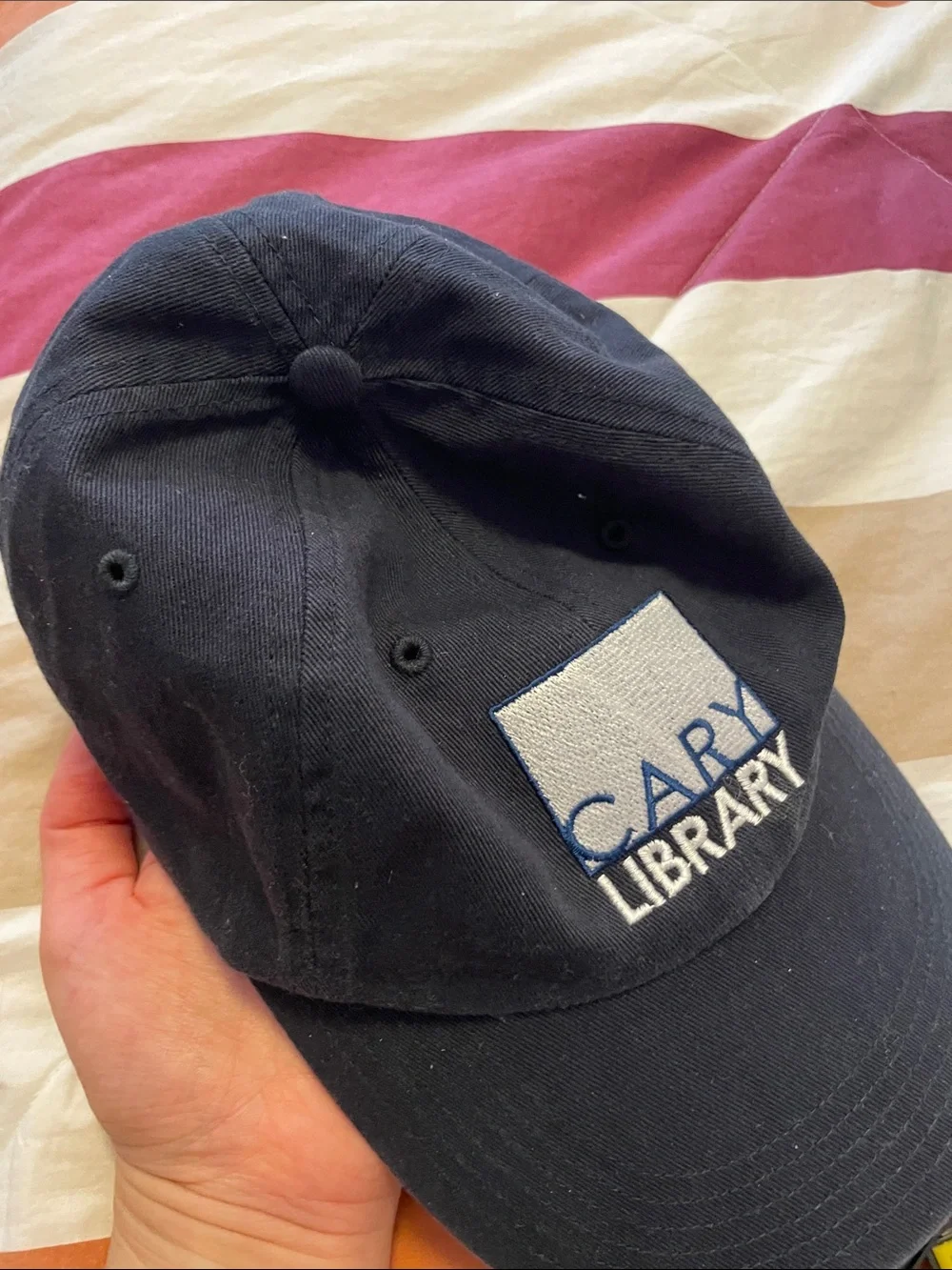 Cary Library Embroidered Blue Baseball Cap